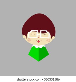 Cute Man Character Design Vector