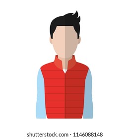 cute man with clothes design and hairstyle