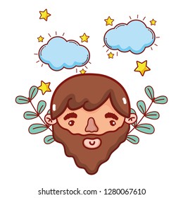cute man face cartoon