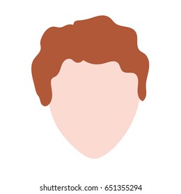 cute man face with hairstyle