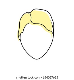 cute man face with hairstyle