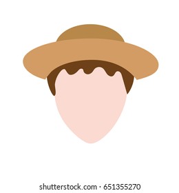 cute man face with hat