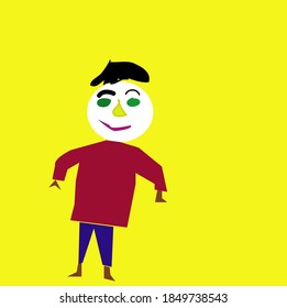 Ilustración plana de tipo simple con fondo amarillo