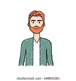 cute man with hairstyle and beard