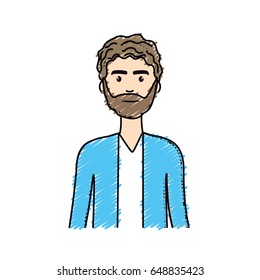 cute man with hairstyle and beard
