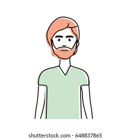 cute man with hairstyle and beard