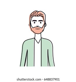 cute man with hairstyle and beard