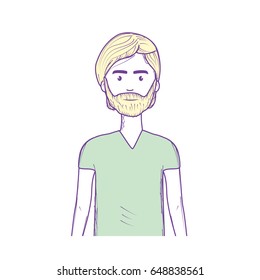 cute man with hairstyle and beard