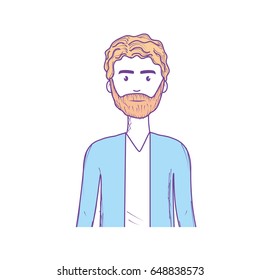 cute man with hairstyle and beard