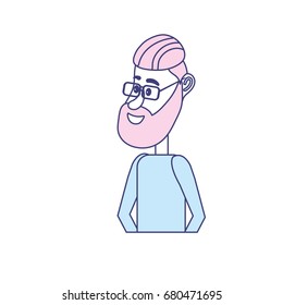 cute man with hairstyle design and clothes