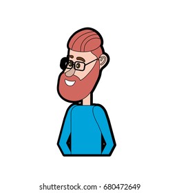 cute man with hairstyle design and clothes