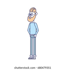 cute man with hairstyle design and clothes