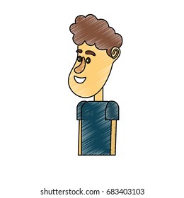 cute man with hairstyle design and clothes