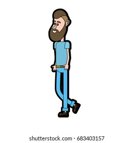 cute man with hairstyle design and clothes