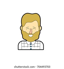 cute man with hairstyle design and shirt