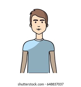 cute man with haistyle and t-shirt