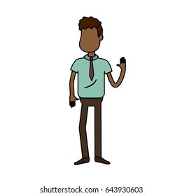 cute man with hand up and nice wear