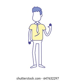 cute man with hand up and nice wear