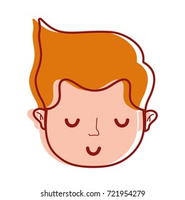 cute man head with hairstyle design