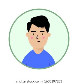 cute man illustration for profile interface