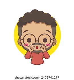 Cute man Shouting out or calling cartoon character. People expression concept design. Isolated background. Vector art illustration.