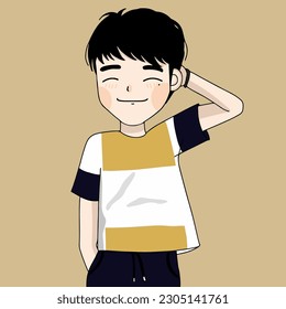 cute man is shy , shy guy