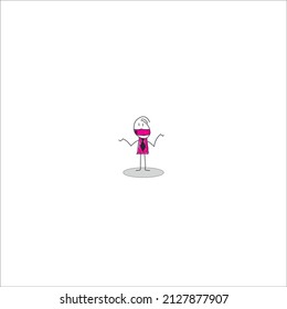 Cute man stickman vector design in purple mask
