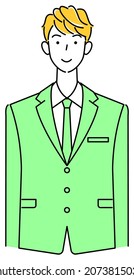 Hombre con traje que lleva un vector de ilustración fotográfica de certificado
