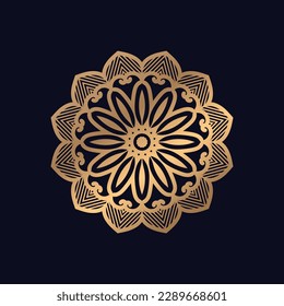Fondo de Mandala cúpula con color dorado de patrón arabesco