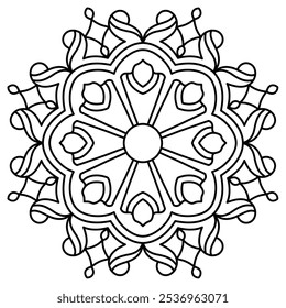 cute mandala design for coloring book, wall art, henna and tattoo design, unique mandala art for adults and kids coloring book

