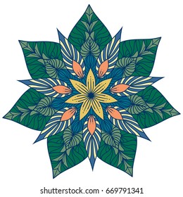 Cute mandala flower. Can be used as a vintage decorative element.