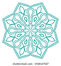 Cute Mandala. Ornamental round doodle flower isolated on white background. Geometric decorative ornament in ethnic oriental style.