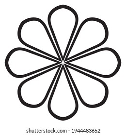Cute Mandala. Ornamental round doodle flower isolated on white background. Geometric decorative ornament.