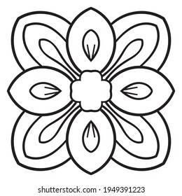 Cute Mandala. Ornamental round doodle flower isolated on white background. Geometric decorative ornament in ethnic oriental style.