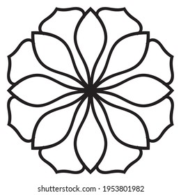 Cute Mandala. Ornamental round doodle flower isolated on white background. Geometric decorative ornament in ethnic oriental style.