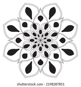 Cute Mandala. Ornamental round doodle flower isolated on white background. Geometric decorative ornament in ethnic oriental style.