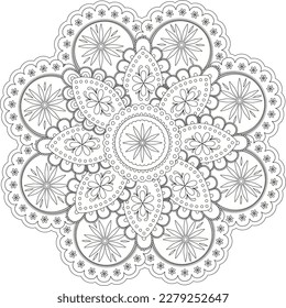 cute mandala vector blak and white basic for painting