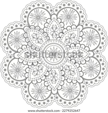 cute mandala vector blak and white basic for painting