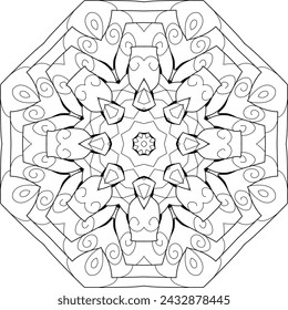 Cute Mandalas. Decorative unusual round ornaments for coloring.