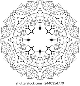 Cute Mandalas. Decorative unusual round ornaments for coloring.