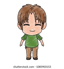 Cute manga boy children scribble