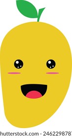 Cute Manggo Fruit Vector Illustration