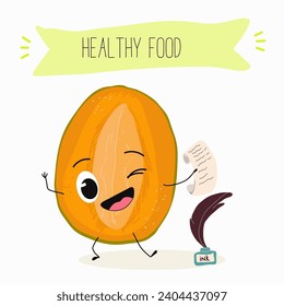 Cute mango cartoon characters with different activities. Flat vector illustration, funny fruits. Organic food.