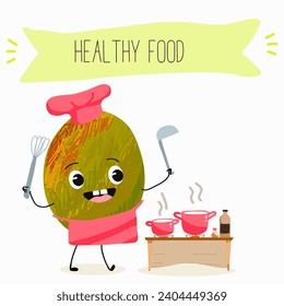 Personajes de dibujos animados de mango lindo con diferentes actividades. Ilustración plana vectorial, frutos divertidos. Comida orgánica.