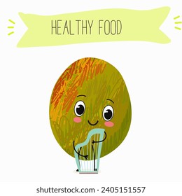 Cute mango cartoon characters with different activities. Flat vector illustration, funny fruits. Organic food.