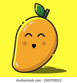 Cute Mango Cartoon for logo, icon, sticker etc.