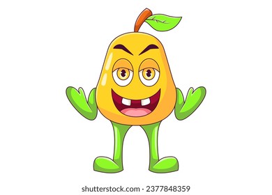 Cute Mango Character Design Illustration