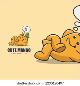 cute mango character mascot design template