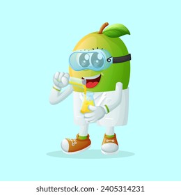 Cute mango character as scientists. Perfect for kids, merchandise and sticker, banner promotion or blog

