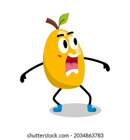 cute mango character is shocked illustration